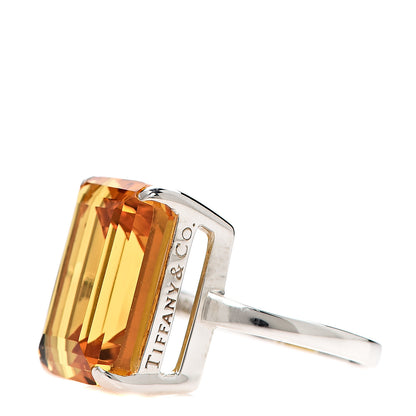 Tiffany Sterling Silver Citrine Sparklers Cocktail Ring 53 6.5 2 of 5