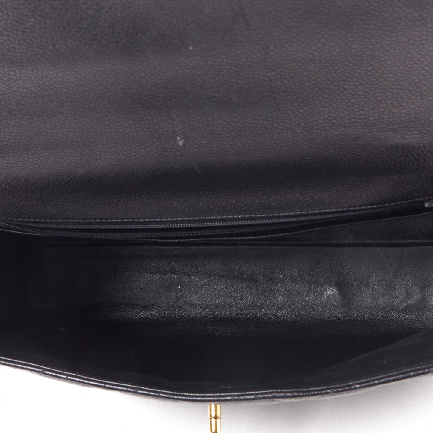 Caviar Quilted Jumbo Kelly Flap Black