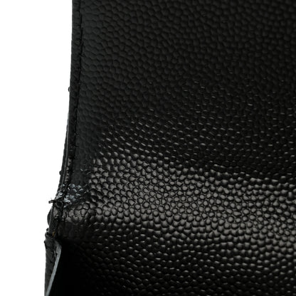Saint Laurent Grain De Poudre Matelasse Chevron Small Monogram Envelope Wallet Black 9 of 10