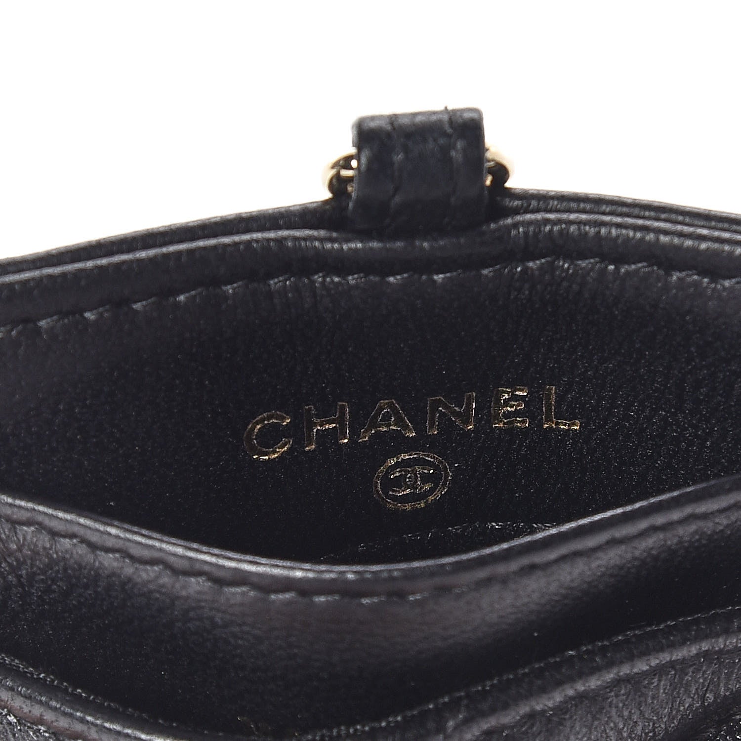 Chanel Lambskin Quilted Card Holder On Chain Black 5 of 8