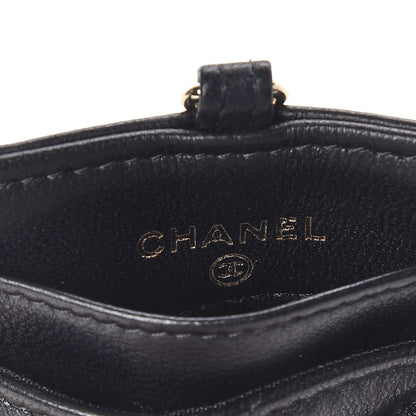 Chanel Lambskin Quilted Card Holder On Chain Black 5 of 8