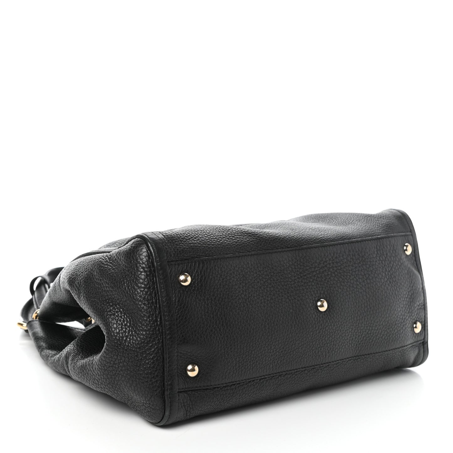 Pebbled Calfskin Medium Soho Shoulder Bag Black