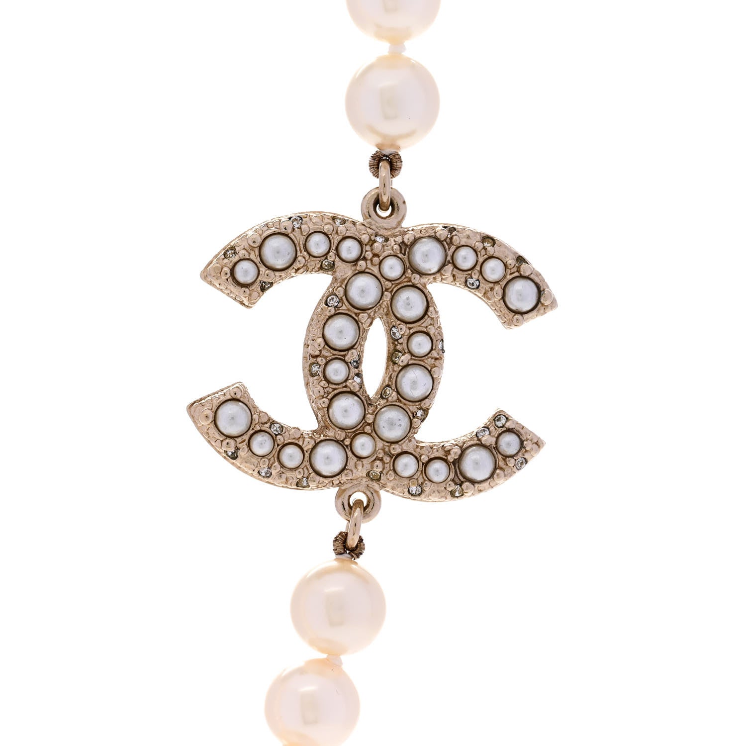 Chanel Pearl CC 100th Anniversary Necklace Light Gold 4 of 6