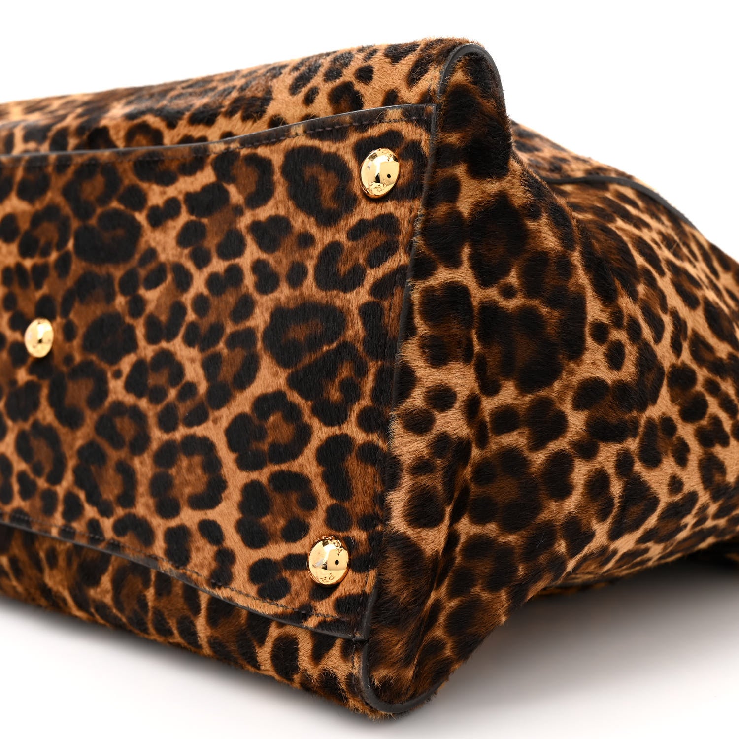 Prada Cavallino Leopard Print Twin Pocket Tote Miele Moro 9 of 13