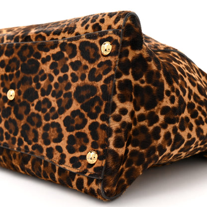 Prada Cavallino Leopard Print Twin Pocket Tote Miele Moro 9 of 13