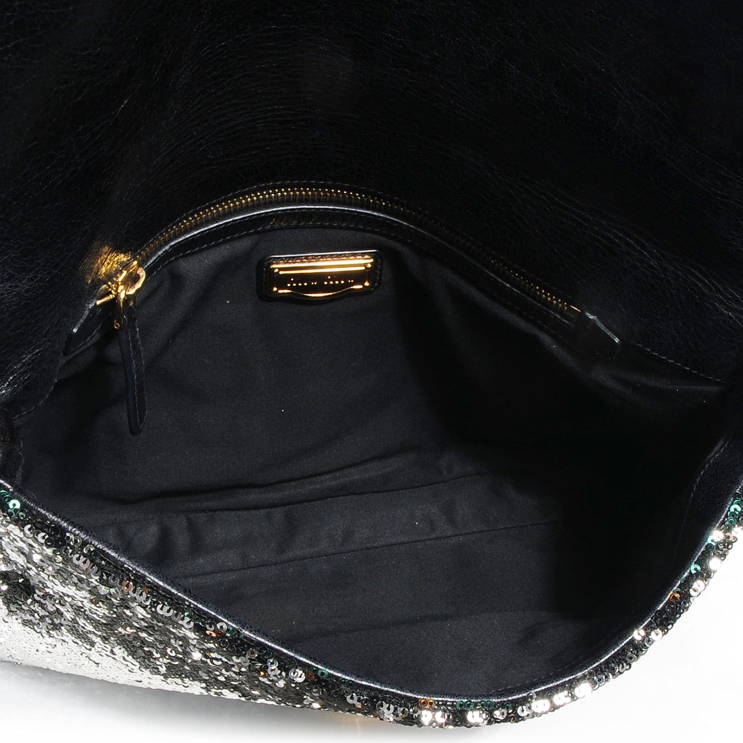 Oversized Sequined Clutch Black