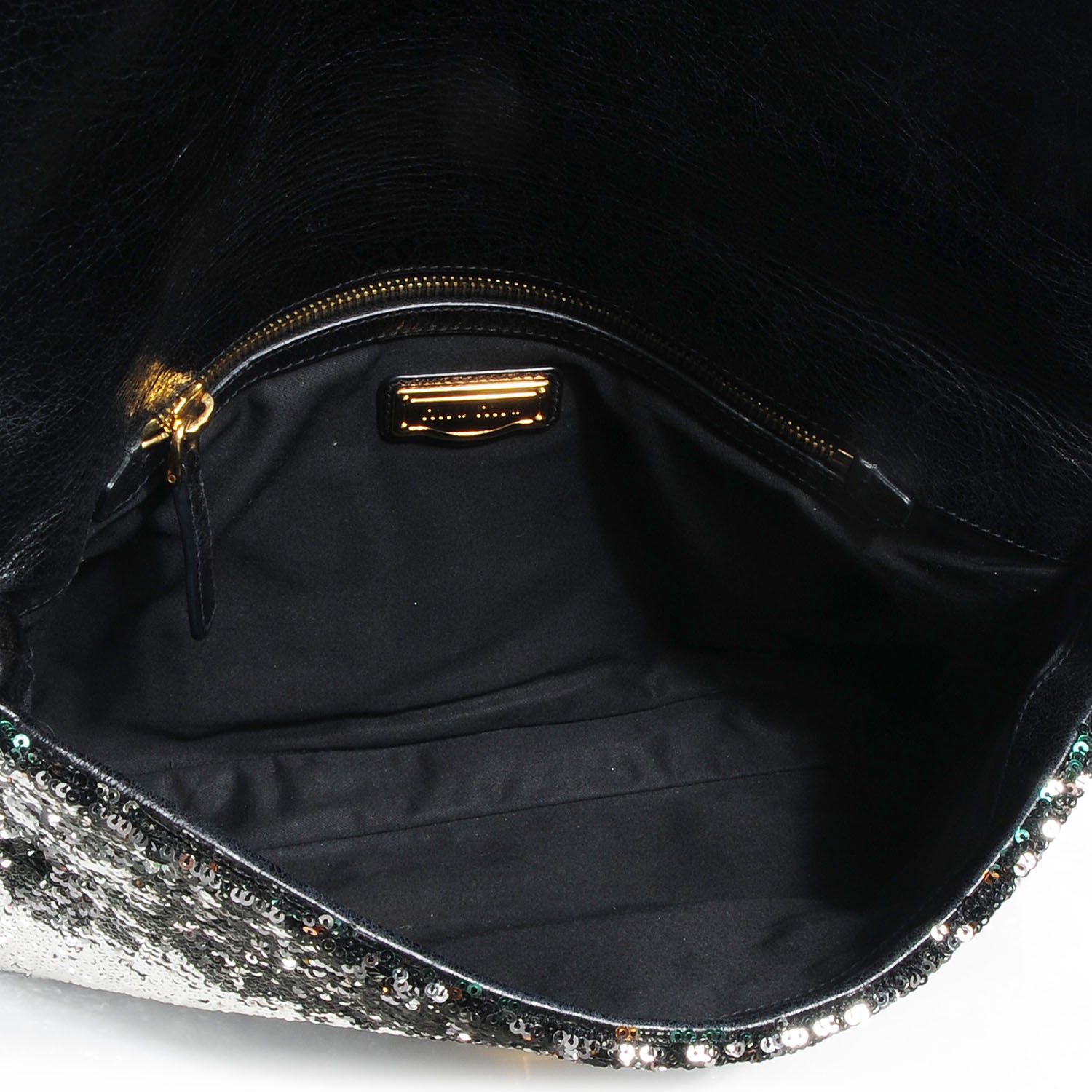 Miu Miu Oversized Sequined Clutch Black 7 of 9
