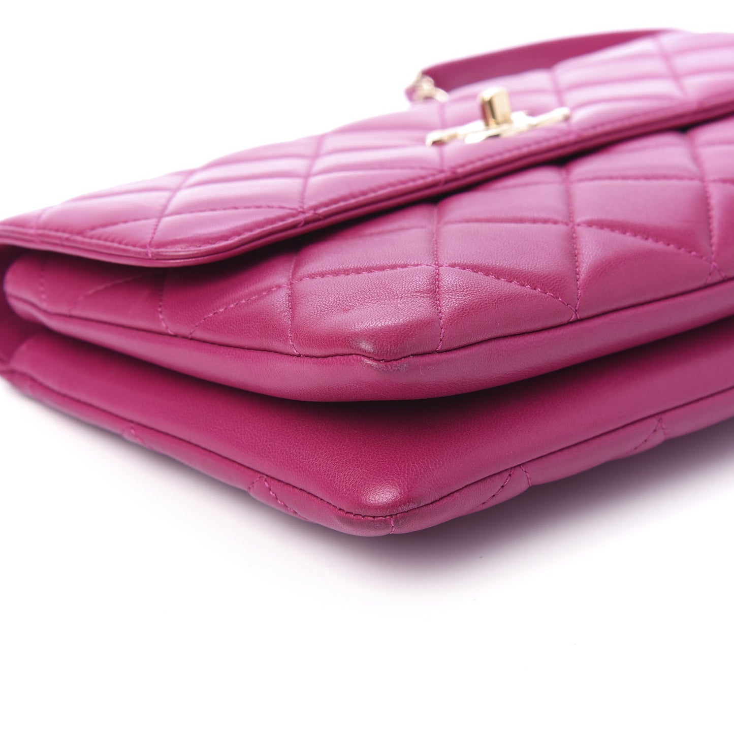 Lambskin Quilted Medium Trendy CC Flap Dark Pink