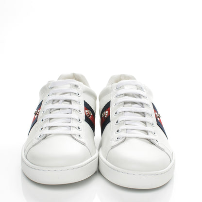 Gucci Calfskin Ayers Blind For Love Embroidered Womens Ace Sneakers 36.5 White 3 of 11