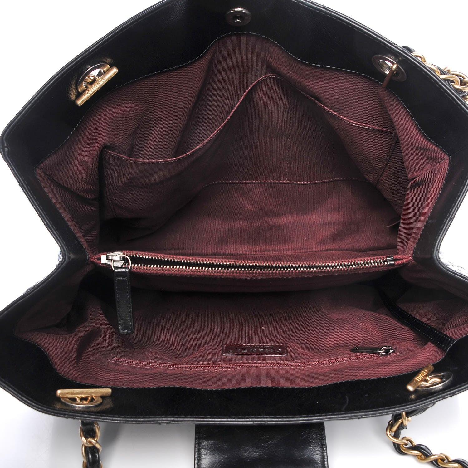 Chanel Glazed Calfskin Quilted Tote Black 6 of 13