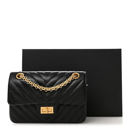 Chanel Aged Calfskin Chevron Quilted 2.55 Reissue Mini Flap Black 11 of 11