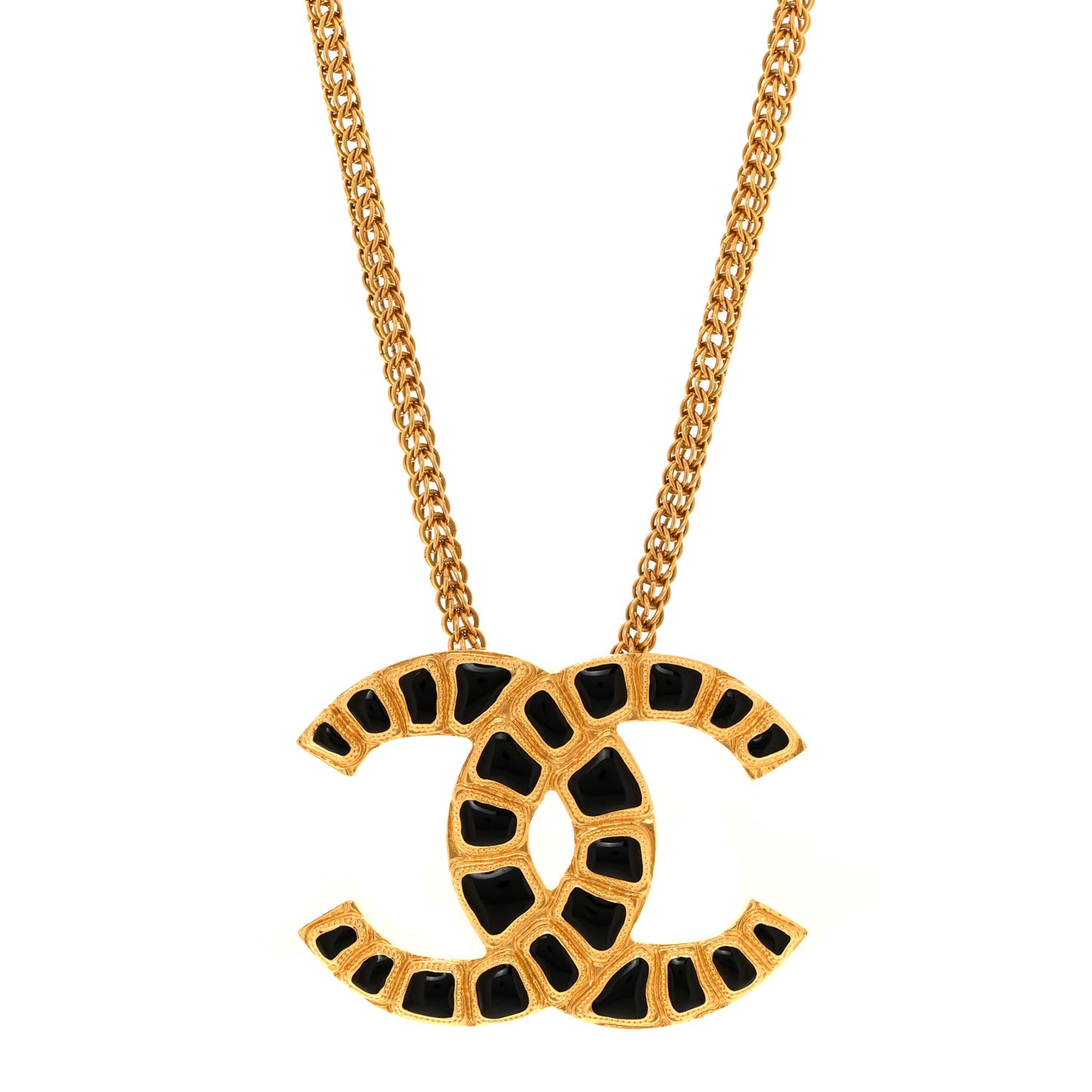 Resin Along The Nile CC Pendant Necklace Gold Black