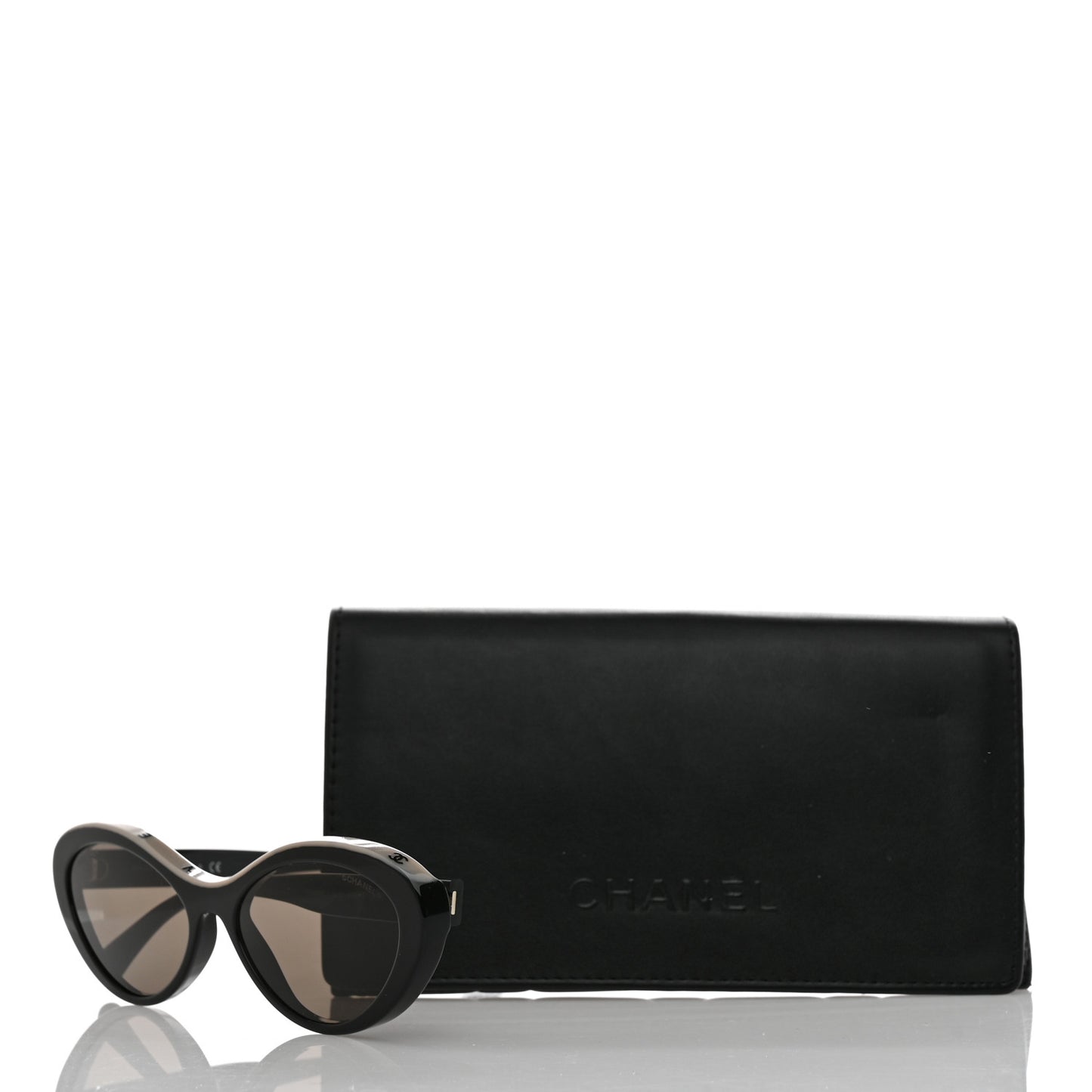 Acetate Oval Sunglasses 5416 Black Beige