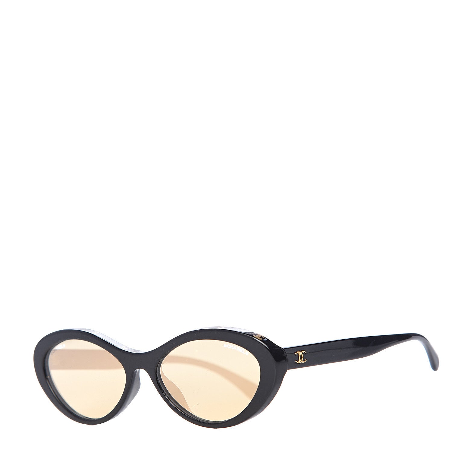 Chanel Acetate 24K Gold Mirror Oval Sunglasses 5416-A Black 1 of 7