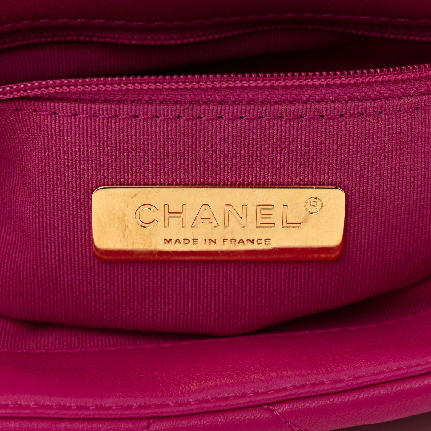 Lambskin Quilted Medium Chanel 19 Flap Dark Pink