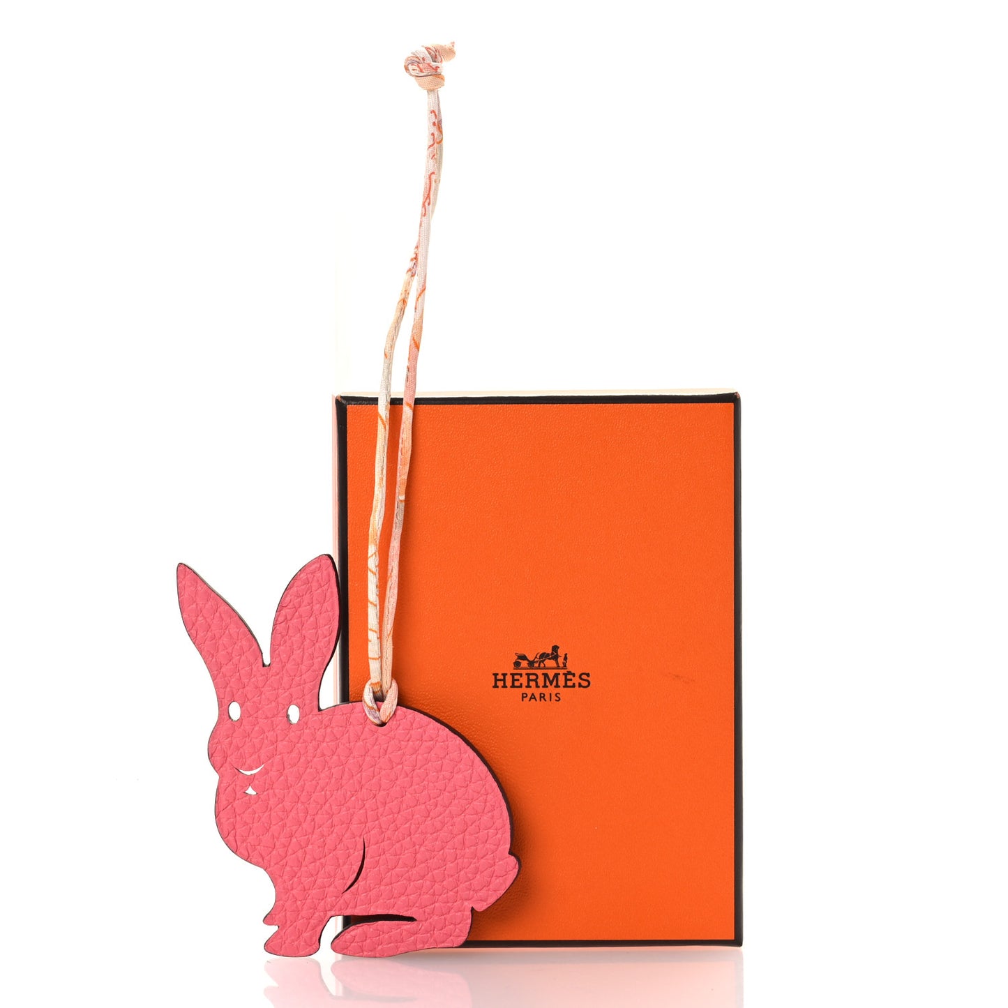 Togo Chevre Mysore Petit H Rabbit Bag Charm Rose Azalee Anemone