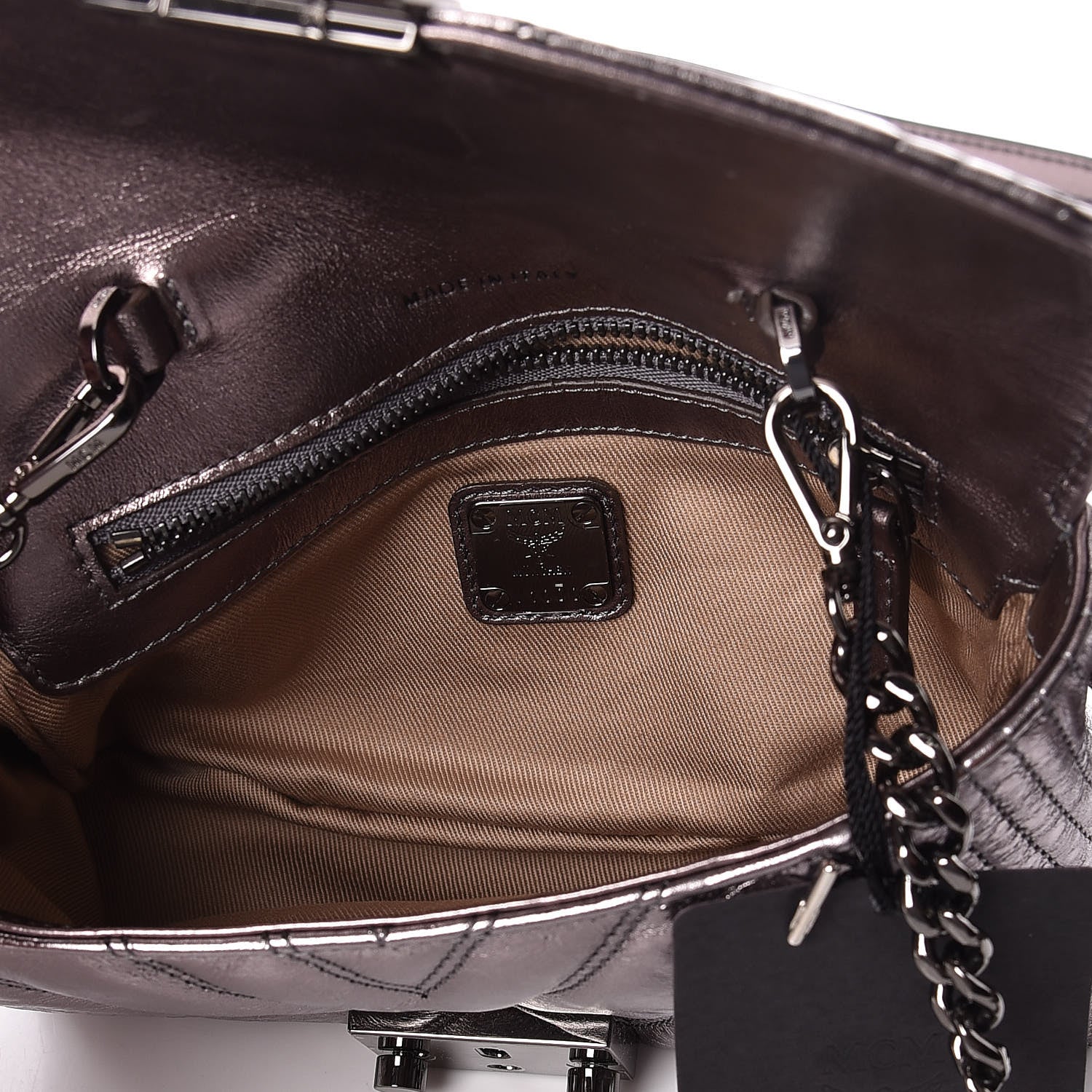 MCM Metallic Calfskin Small Patricia Belt Bag Berlin Silver 6 of 11