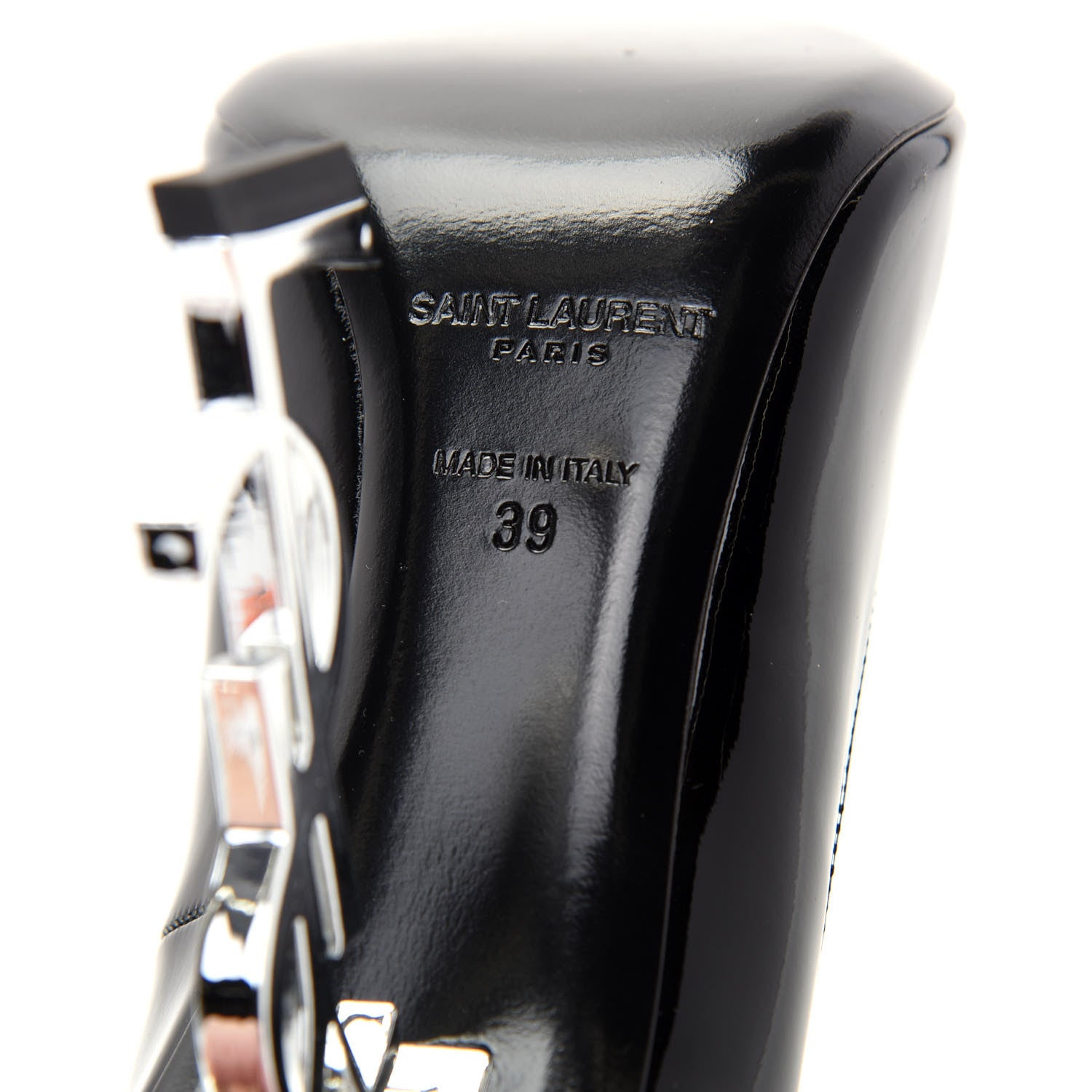Saint Laurent Patent Opyum 110 Pumps 39 Black Silver 9 of 11