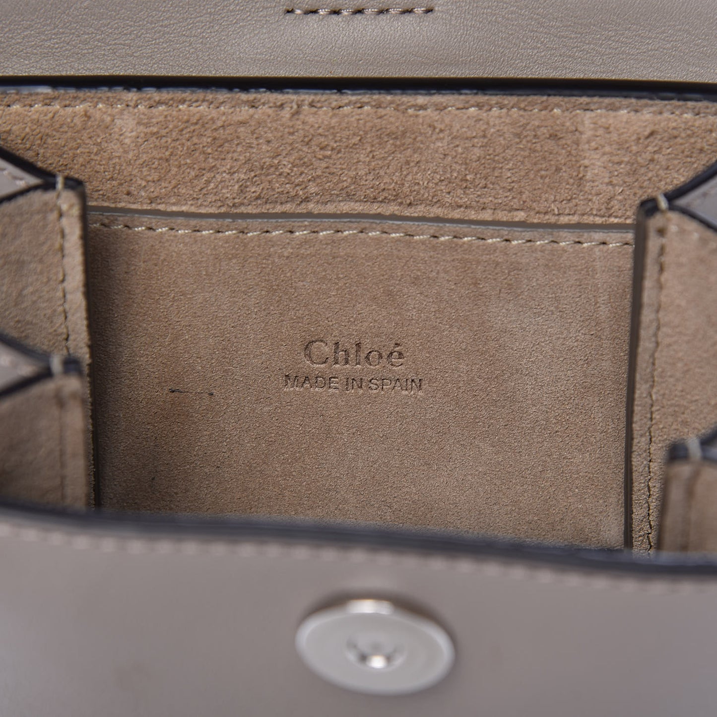 Suede Calfskin Mini Faye Bracelet Bag Motty Grey