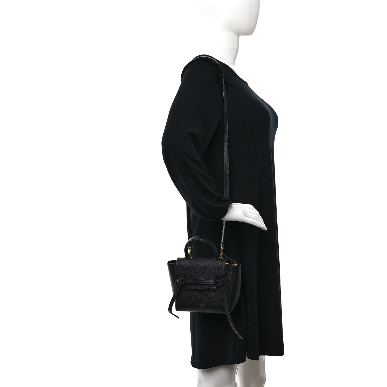 Celine Grained Calfskin Pico Belt Bag Black 2 of 9