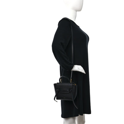 Celine Grained Calfskin Pico Belt Bag Black 2 of 9