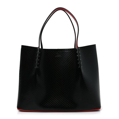 Christian Louboutin Calfskin Snake Embossed Spikes Large Cabarock Black 1 of 8
