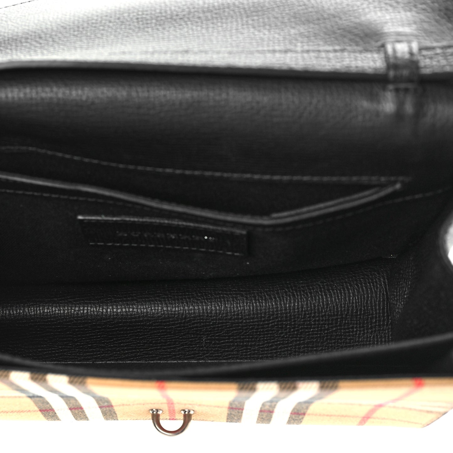 Grainy Calfskin Vintage Check Mini Macken Crossbody Bag Black