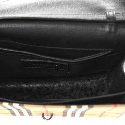 Burberry Grainy Calfskin Vintage Check Mini Macken Crossbody Bag Black 4 of 7