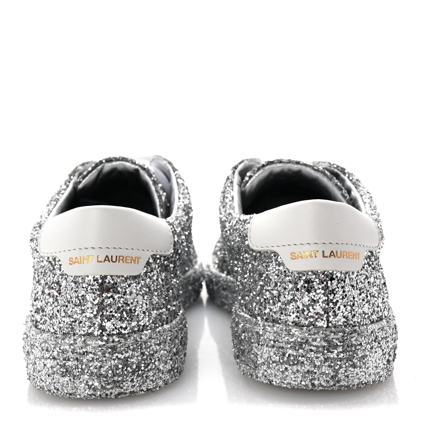 Calfskin Crystal Glitter Andy Sneakers 37 Silver