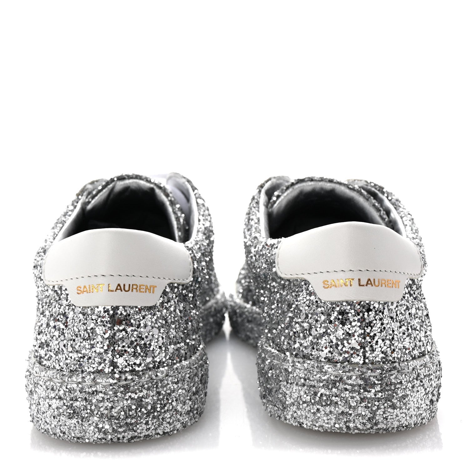 Saint Laurent Calfskin Crystal Glitter Andy Sneakers 37 Silver 6 of 11