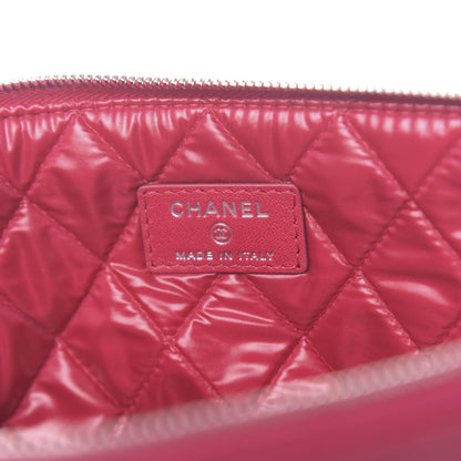 Chanel Lambskin Quilted Large Vintage Mademoiselle Cosmetic Case Red 6 of 9
