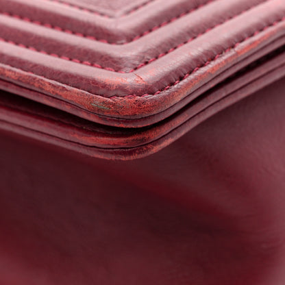 Chanel Calfskin Quilted Double Stitch New Medium Boy Flap Burgundy 9 of 12