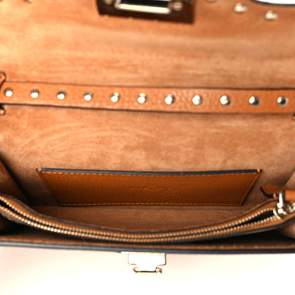 Valentino Garavani Pebbled Calfskin Medium Rockstud Flip Lock Crossbody Bag Bright Cognac 5 of 8