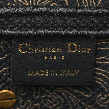 Christian Dior Canvas Embroidered Ornamental Cornely Saddle Bag Black Beige 6 of 10