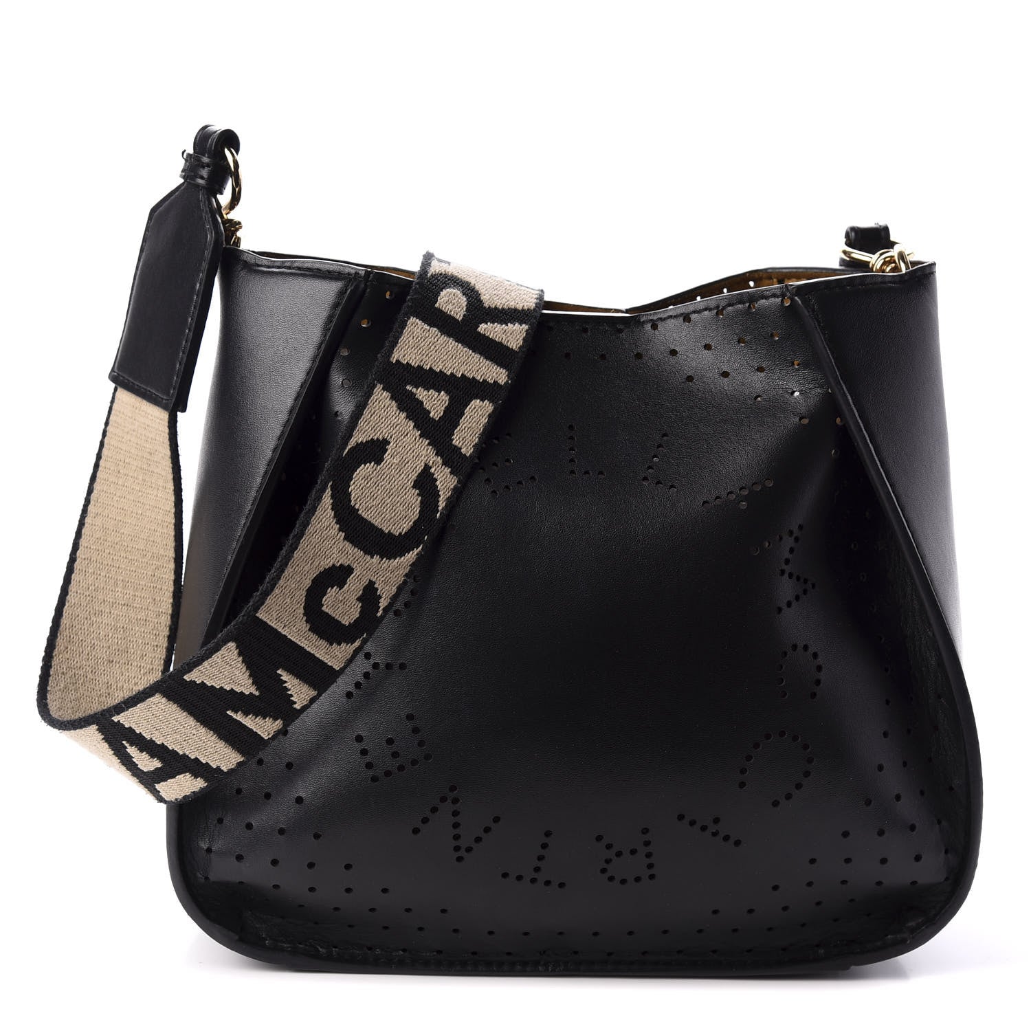 Stella McCartney Eco Alter Nappa Perforated Logo Mini Crossbody Black 1 of 8
