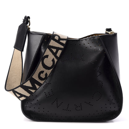Stella McCartney Eco Alter Nappa Perforated Logo Mini Crossbody Black 1 of 8