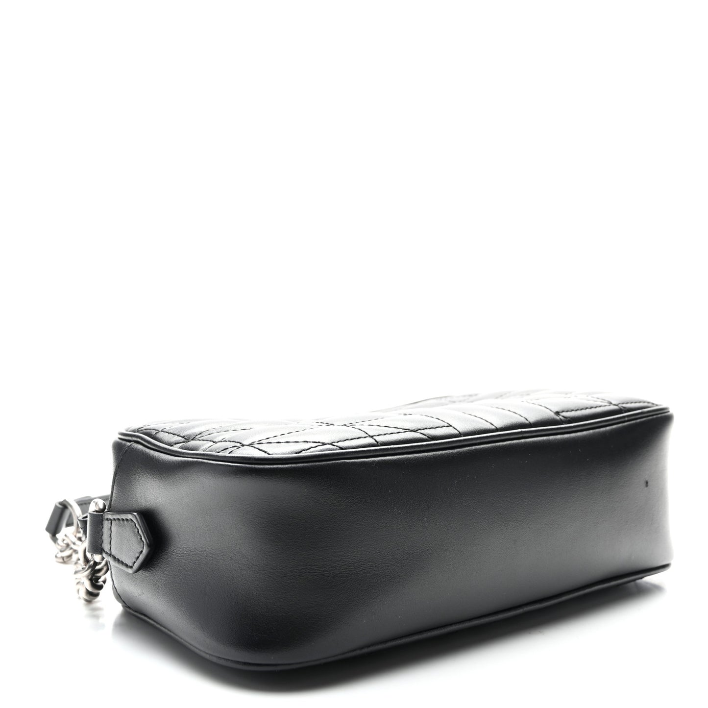 Calfskin Matelasse Aria Small GG Marmont Chain Shoulder Bag Black