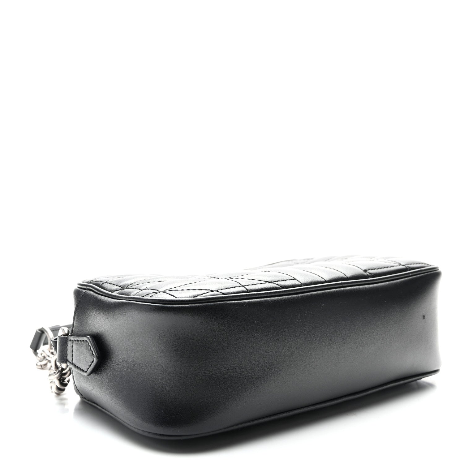 Gucci Calfskin Matelasse Aria Small GG Marmont Chain Shoulder Bag Black 4 of 11