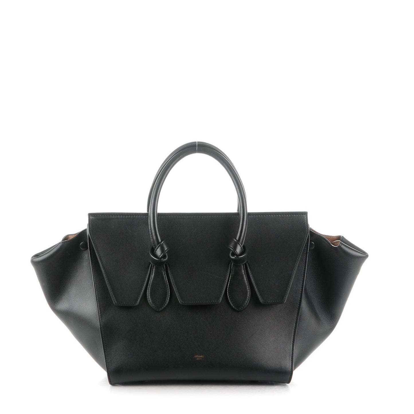 Smooth Calfskin Small Tie Knot Tote Black