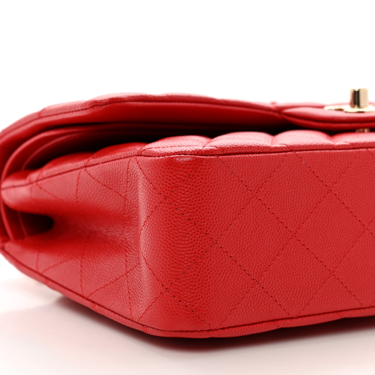 Chanel Caviar Quilted Medium Double Flap Red 9 of 10