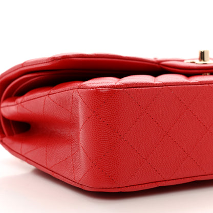 Chanel Caviar Quilted Medium Double Flap Red 9 of 10