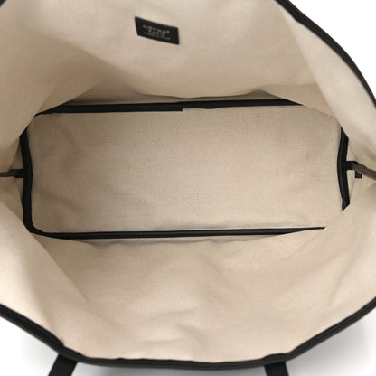 Moynat Grained Calfskin Canvas 1920 Oh! Tote Ruban MM Carbon Silver 5 of 12