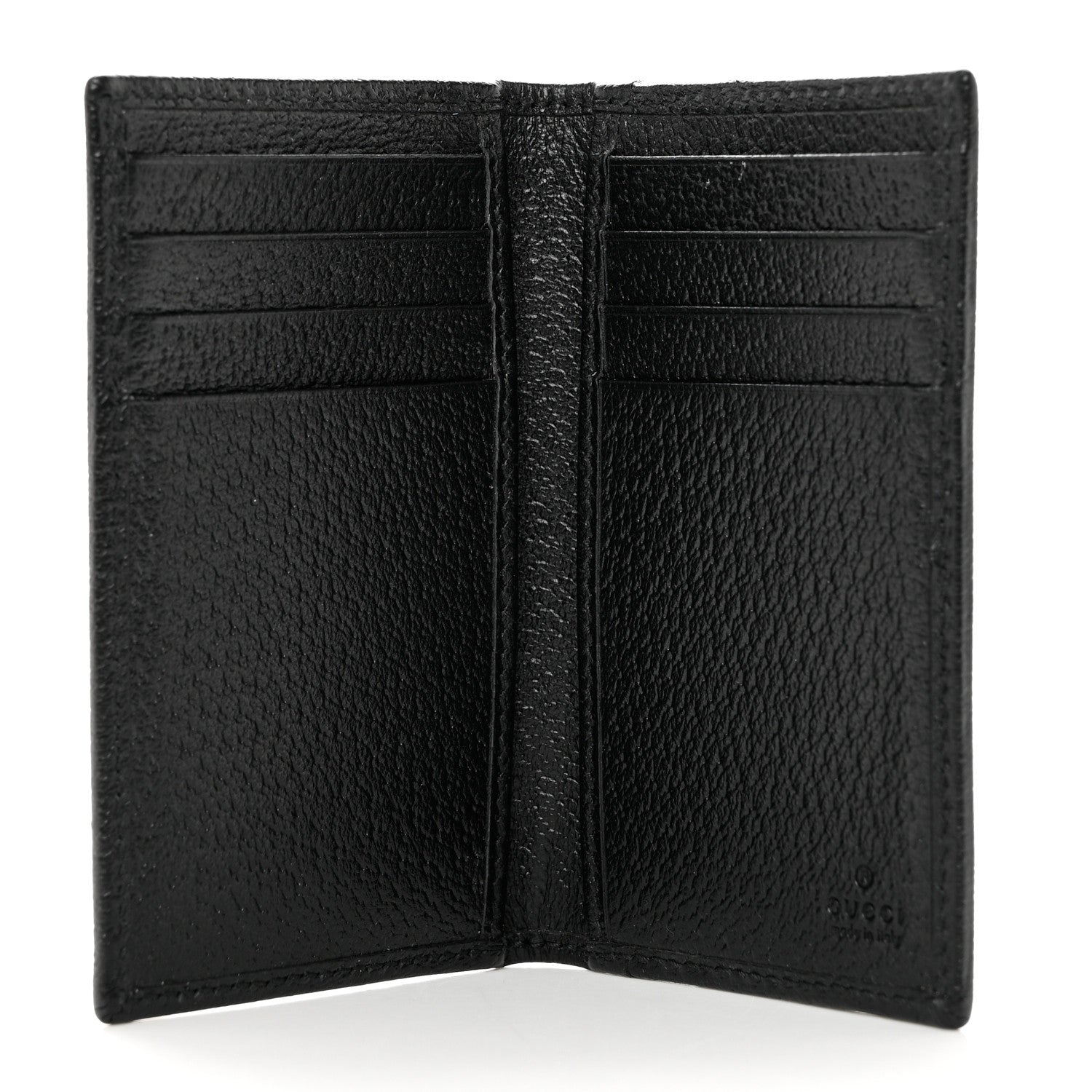 Gucci Textured Dollar Calfskin Horsebit Card Holder Black 5 of 7