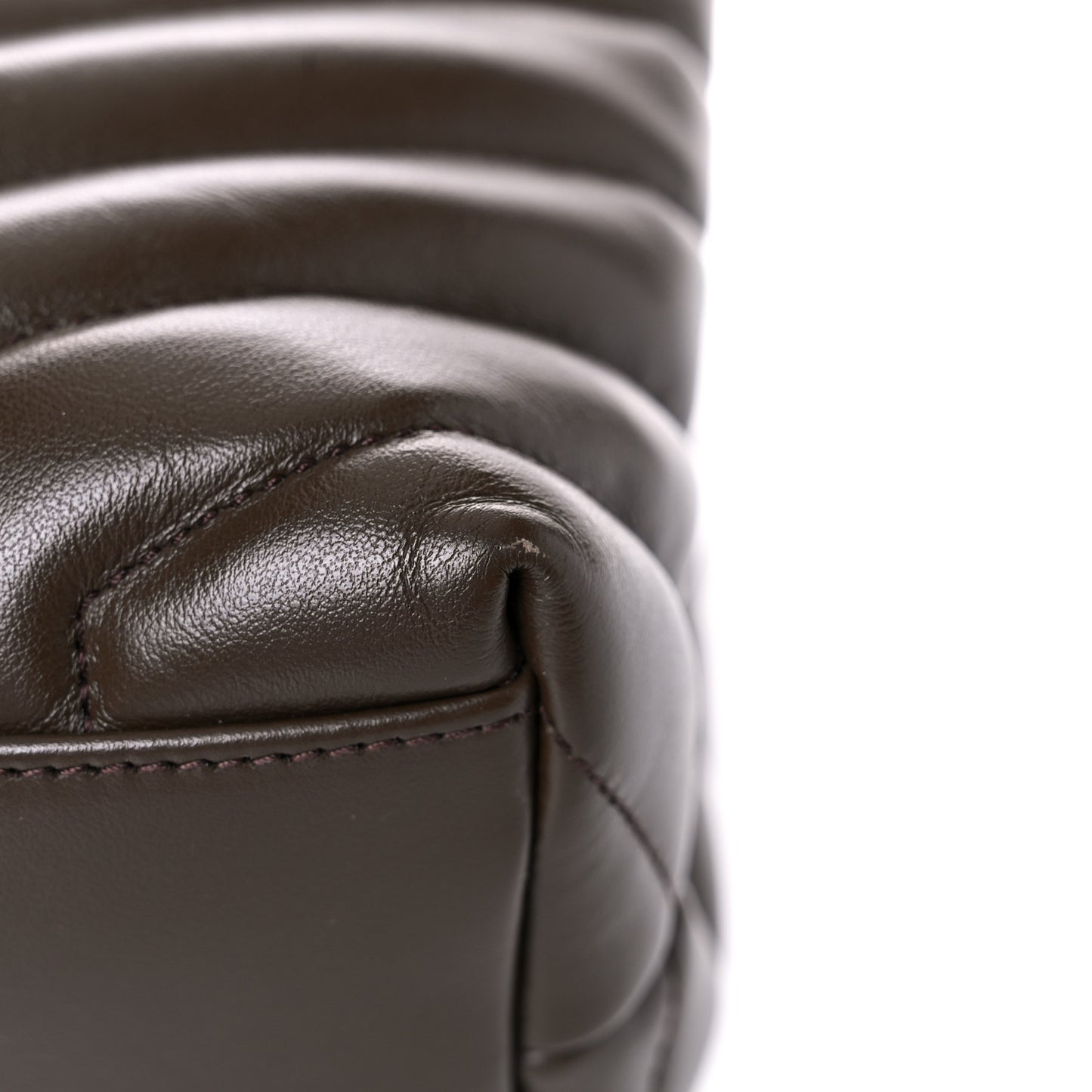 Calfskin Y Quilted Monogram Medium Loulou Chain Satchel Soil Brown