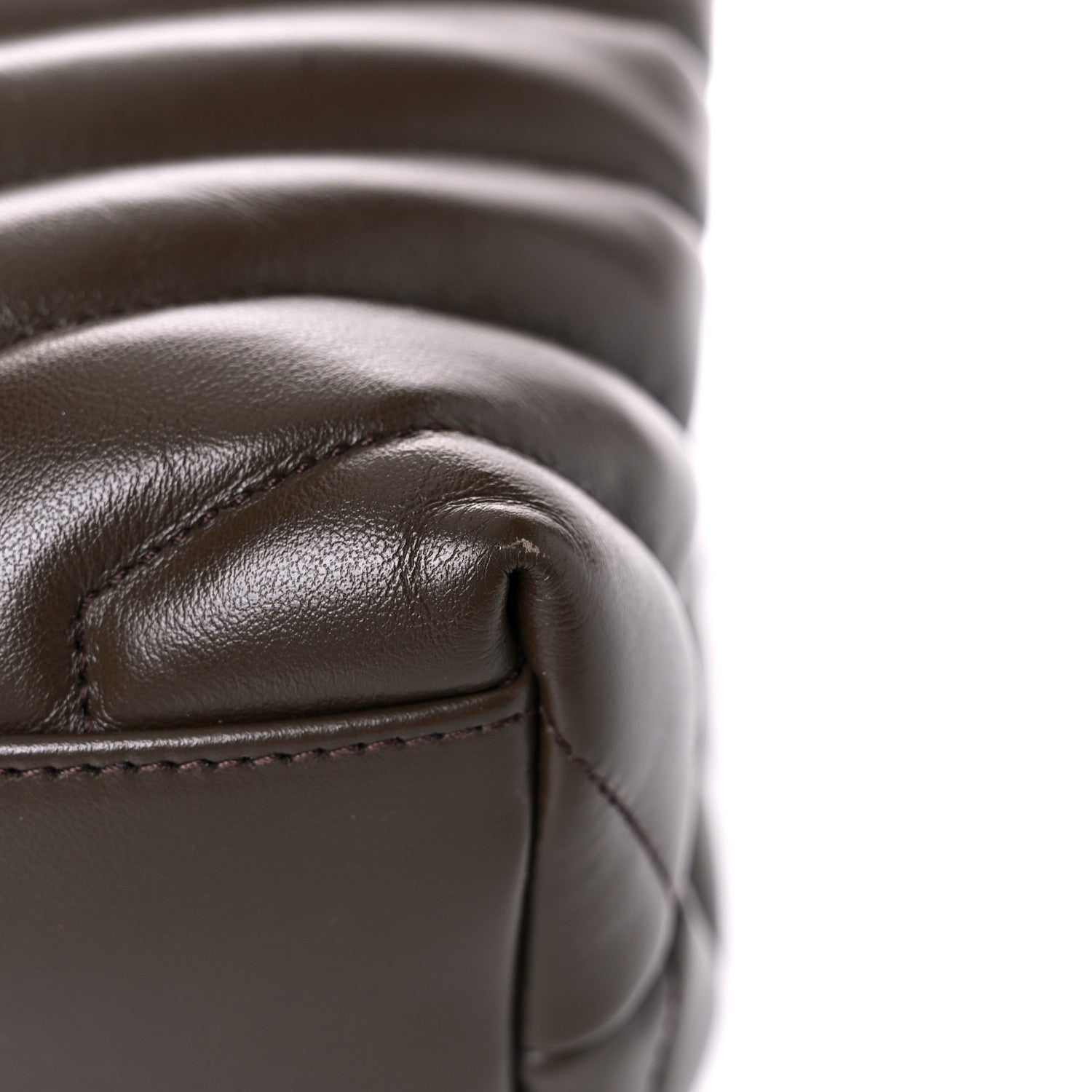 Saint Laurent Calfskin Y Quilted Monogram Medium Loulou Chain Satchel Soil Brown 13 of 15