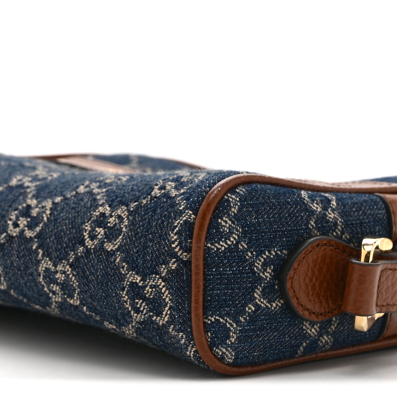 Gucci New Denim GG Monogram Dollar Calfskin Mini Ophidia Shoulder Bag Blue Tea Cuir Epilog 10 of 10
