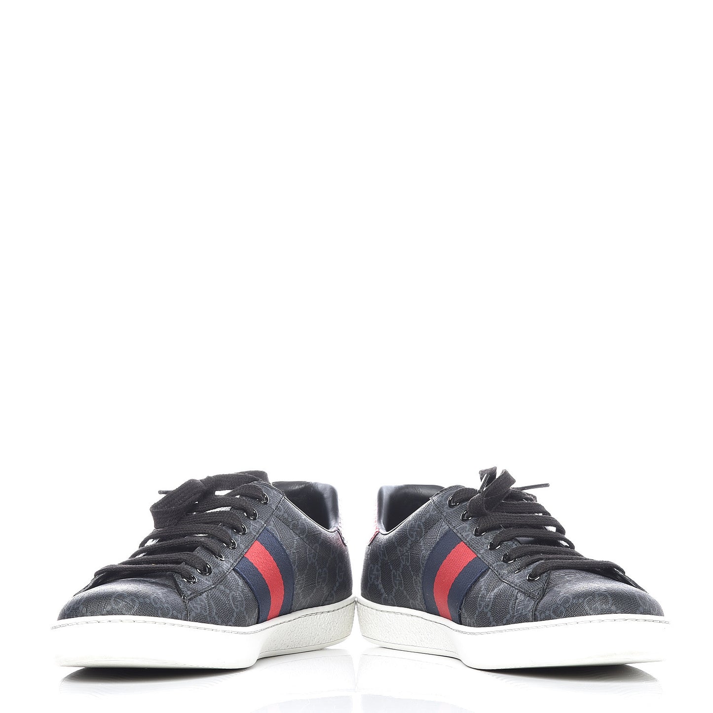 GG Supreme Monogram Ayers Web Mens New Ace Sneakers 9 Black