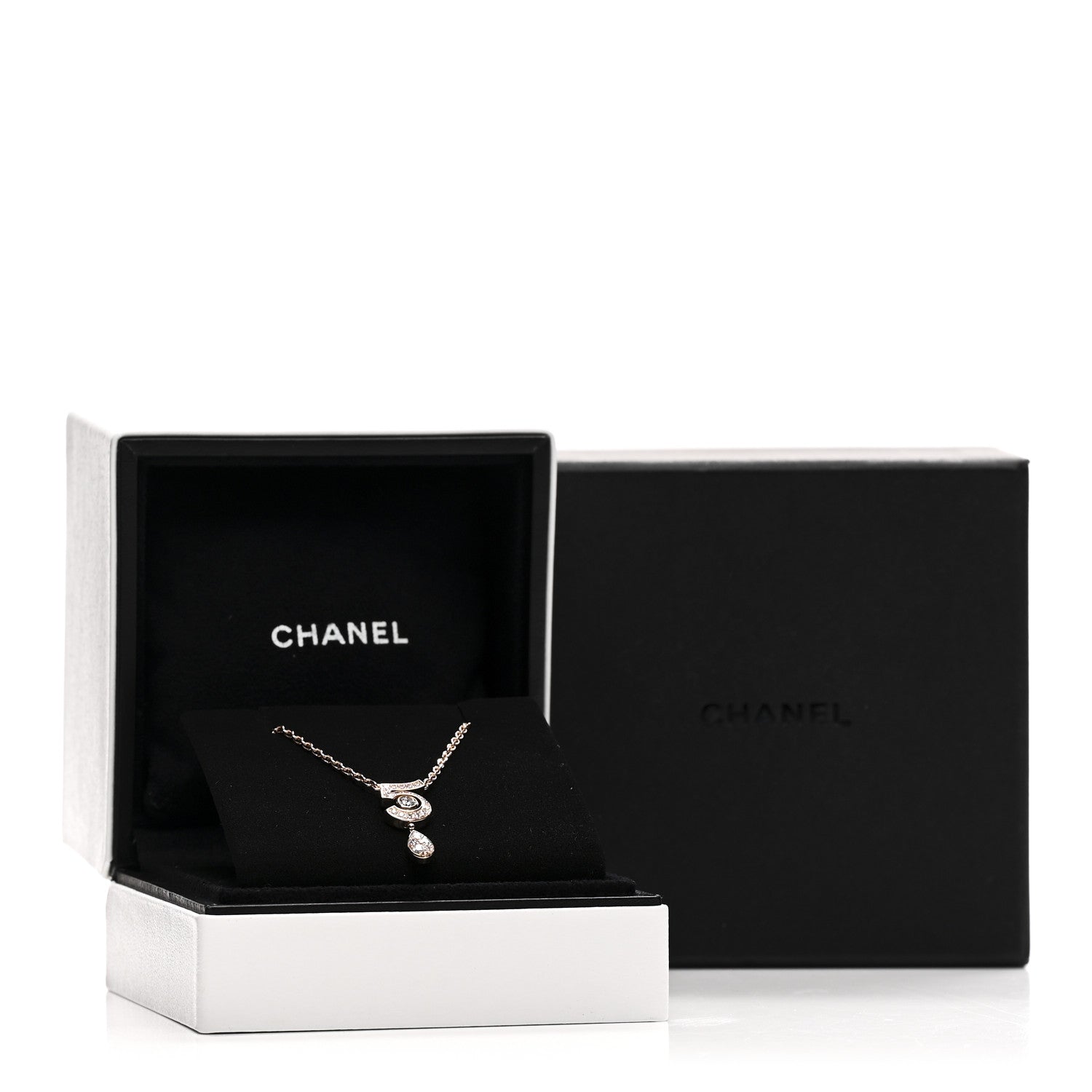 Chanel 18K Beige Gold Diamond Eternal No 5 Pave Necklace 5 of 5