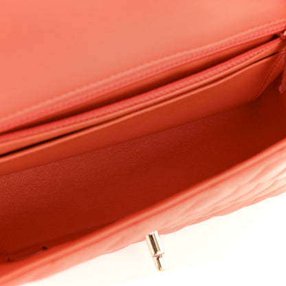 Chanel Lambskin Quilted Mini Rectangular Flap Orange 5 of 10