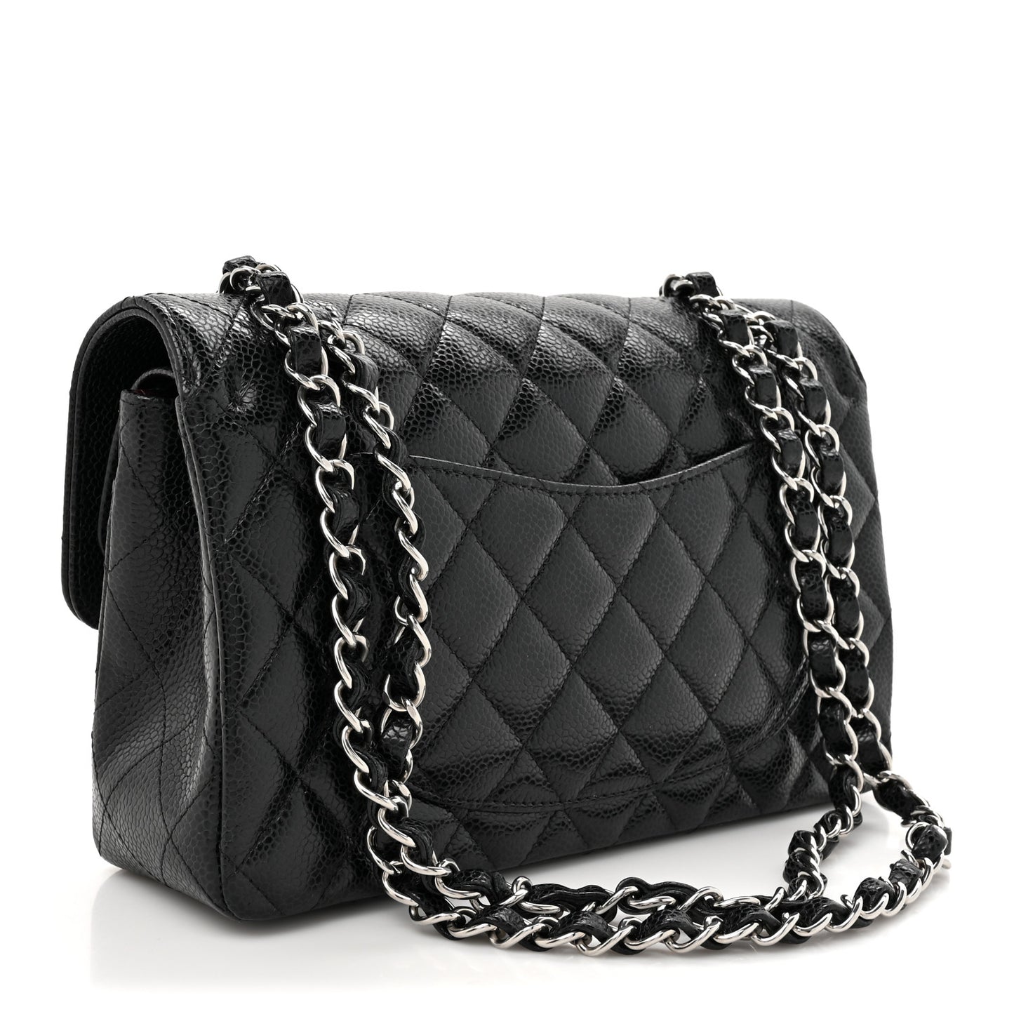 Caviar Quilted Small Double Flap Black